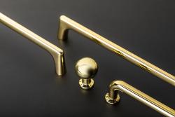 NORD zamak handle, C=192 mm, gold, brushed