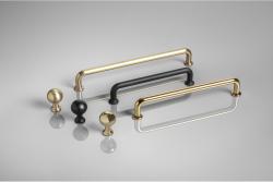 NORD zamak handle, C=192 mm, gold, brushed