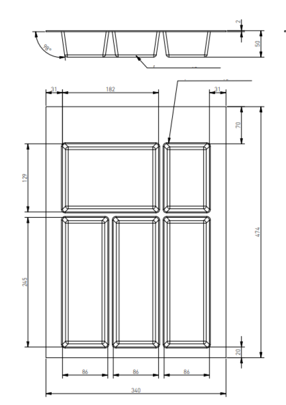 Decor Cutle Bestekbakken Inzet voor Keukenlade 400 Antraciet 1208966374 - Set van 2