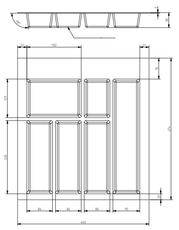 Decor Cutle Bestekbakken Inzet voor Keukenlade 500 Wit 1208966375 - Set van 2
