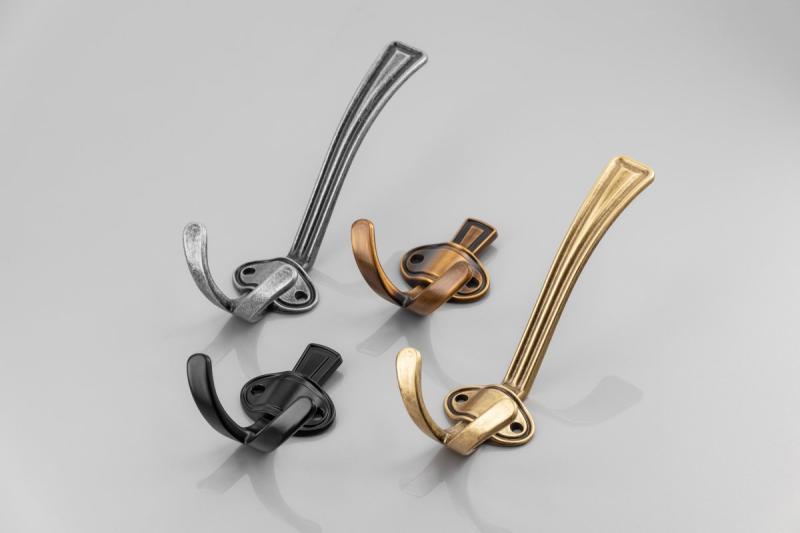 Zamak-hanger Coruna, klein, zwart mat 1208966509 - Set van 5