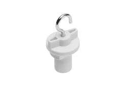 Bevestigingshaak voor stroomrail, 52 mm, wit 1208966574 - Set van 9