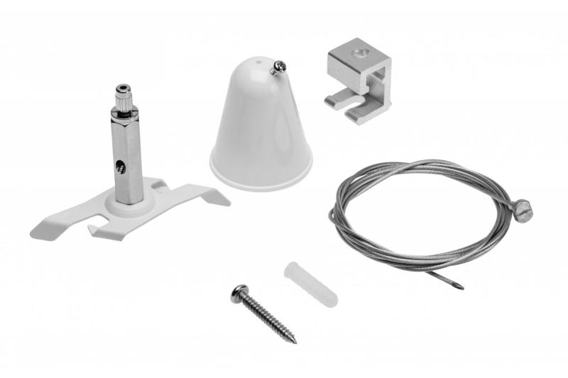 Ophangset voor X-RAIL driefasige rail, 1,5 m kabel, Easy Click-montage, micropositioneerder, wit 1208966598 - Set van 2