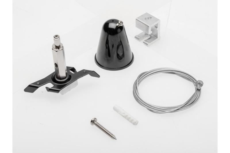 Ophangset voor X-RAIL driefasige rail, 1,5 m kabel, Easy Click-bevestiging, micropositioneerder, zwart 1208966599 - Set van 2