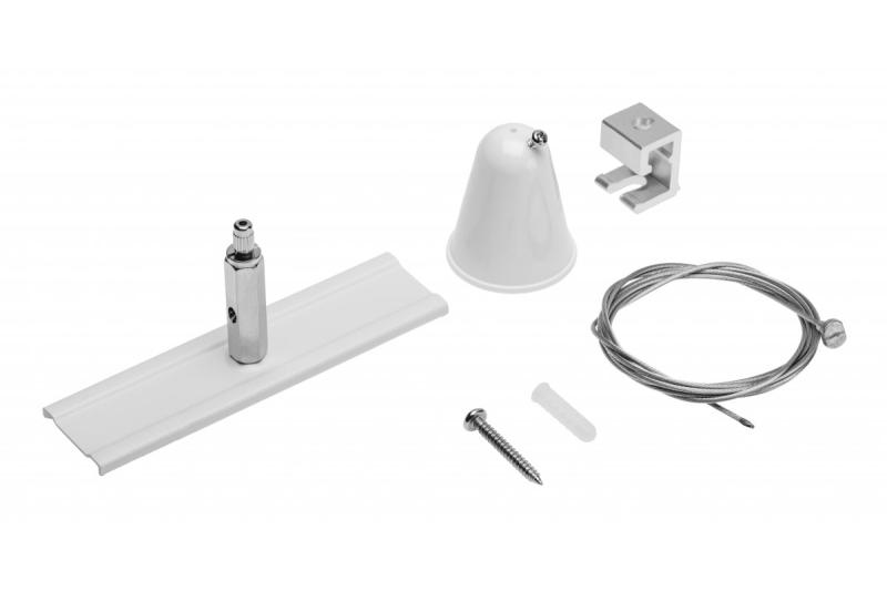 Ophangset voor X-RAIL driefasige stroomrail, plafondmontage, 1 m kabel, 120 mm bevestigingsafstand, wit 1208966600 - Set van 2