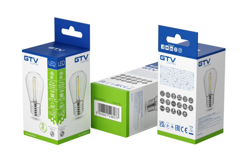 LED-LICHTVOORZIENING, GLOEIDRAAD, S14, 4000K, E27, 0,5W, AC 220-240 V, 360°, 50 lm, 5 mA 1208966969 - Set van 10