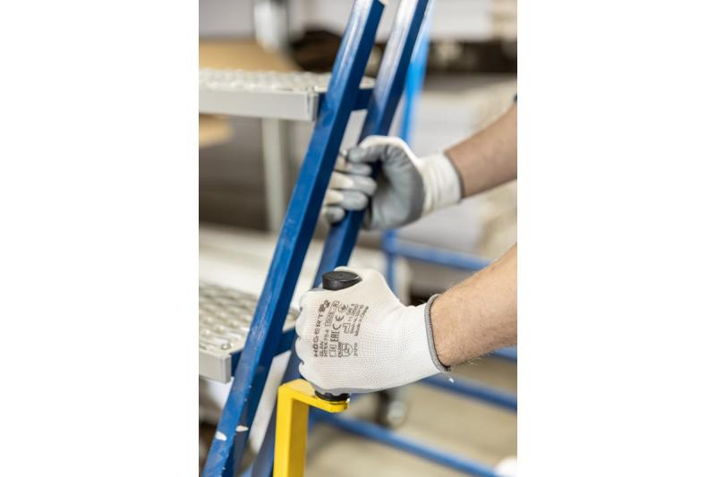 GLAN beschermende handschoenen met nitrilcoating, wit/lichtgrijs, 10 - Set van 18