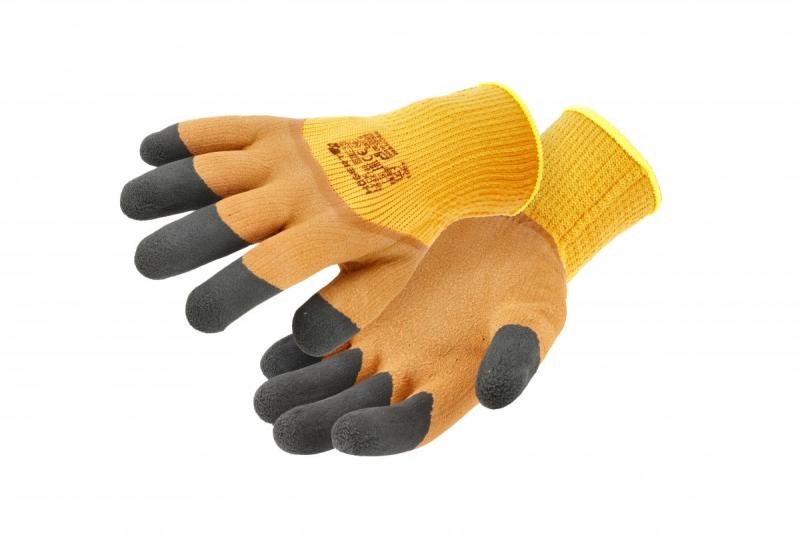 LYCK geïsoleerde handschoenen met latexcoating, oranje, maat 10 - Set van 9