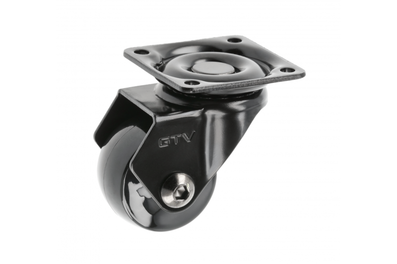 Meubelrol GTV CALIBRO, H=50,5 mm, fi35 mm, zonder rem, kunststof + staal, zwart - Set van 8
