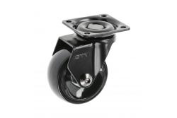 Meubelrol GTV CALIBRO, H=64 mm, dia. 50 mm, zonder rem, kunststof + staal, zwart - Set van 5