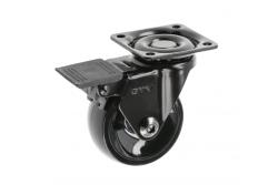 Meubelrol GTV CALIBRO, H=64 mm, diameter 50 mm, met rem, kunststof + staal, zwart - Set van 4
