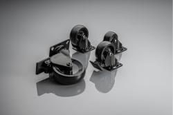 Meubelrol GTV CALIBRO, H=97 mm, fi75 mm, met rem, kunststof + staal, zwart - Set van 2