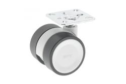 Meubelrol GTV CIRCO, H=61,5 mm, fi50 mm, zonder rem, kunststof + staal, grijs + lichtgrijs - Set van 4