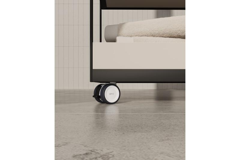 Meubelrol GTV CIRCO, H=61,5 mm, fi50 mm, met rem, kunststof + staal, grijs + lichtgrijs - Set van 4
