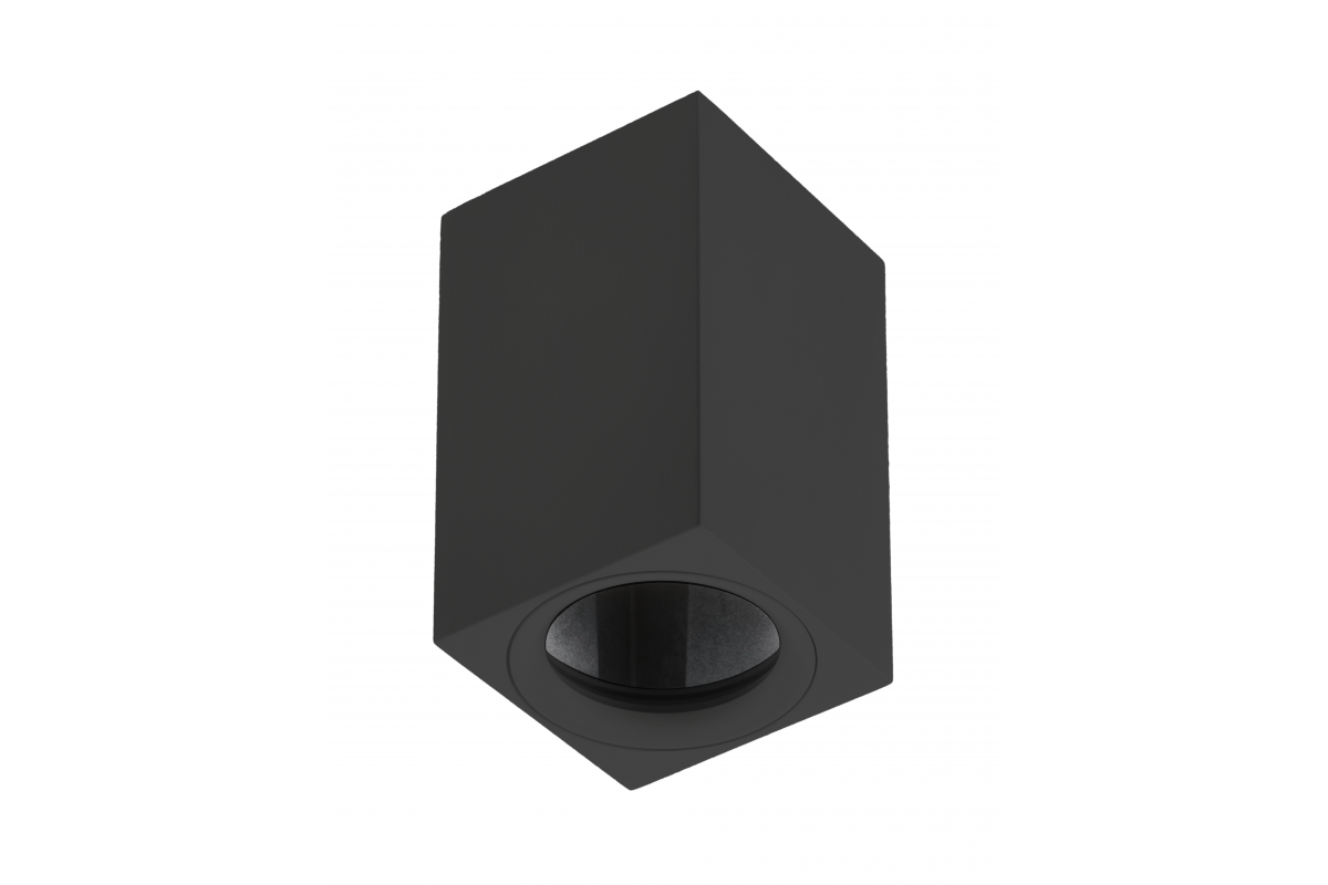 Stropní svítidlo TIPO, hliník, 60x60x100, IP20, max 50W, čtverec. Černá. - Sada 2