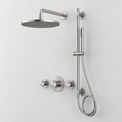 Aquanello Eterna Nerezová termostatická sprchová souprava pro zapuštěnou montáž se 2 uzavíracími ventily dešťovou sprchou 25 cm a sprchovou tyčí s ruční sprchou ET-S-SET1-8-02