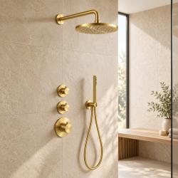 Aquanello Eterna Thermostatische Inbouw Doucheset 20 cm Regendouche Goud ET-S-SET1-1-60