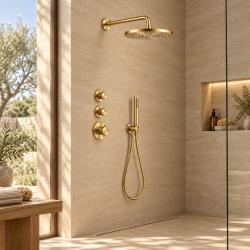 Aquanello Eterna Thermostatische Inbouw Doucheset 25 cm Regendouche Goud PVD ET-S-SET1-2-60-japandi