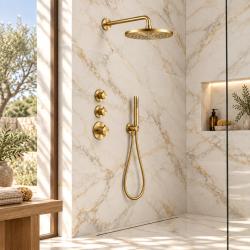 Aquanello Eterna Thermostatische Inbouw Doucheset 25 cm Regendouche Goud PVD ET-S-SET1-2-60-marble-gold