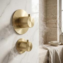 Aquanello Eterna Guld PVD Inbyggd Termostat med 1 Avstängningskran ET-S-SET11-2-60