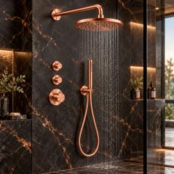 Aquanello Eterna Thermostatische Inbouw Doucheset 20 cm Regendouche Koper ET-S-SET1-1-62-marble