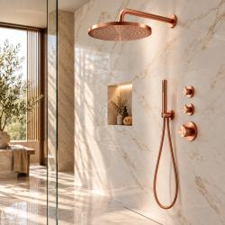 Aquanello Eterna Thermostatische Inbouw Doucheset 30 cm Regendouche Koper PVD ET-S-SET1-3-62-marble