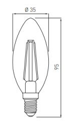 Bombilla Lumiere Decor LED Decor Lumiere ovalada E14 Filamento blanco frío 4000K Cristal transparente 35mm - Juego de 7