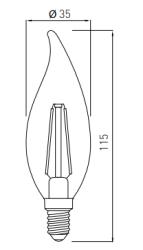 Bombilla Lumiere Decor vela LED E14 Filamento blanco frío 4000K Cristal transparente 35mm - Juego de 8