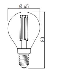 Bombilla Lumiere Decor redonda led E14 Filamento blanco frío 4000K Cristal transparente 45mm - Juego de 7