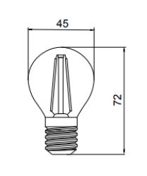 Bombilla Lumiere Decor LED redonda E27 de filamento blanco neutro 3000K Cristal transparente 45mm 4W - Juego de 6