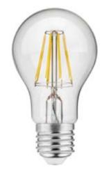 Bombilla Lumiere Decor LED redonda E27 de filamento blanco neutro 3000K Cristal transparente 60mm - Juego de 4