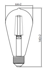 Bombilla Lumiere Decor Edison led E27 Filamento blanco neutro 3000K Cristal transparente 64mm - Juego de 4
