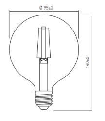 Bombilla Lumiere Decor LED redonda E27 filamento blanco neutro 3000K cristal dorado 95mm - Juego de 3