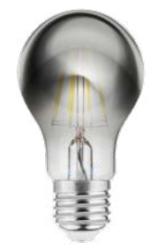 Bombilla Lumiere Decor LED redonda E27 filamento blanco cálido 2700K cristal ahumado 60mm - Juego de 4