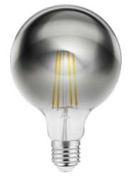 Bombilla Lumiere Decor LED redonda E27 filamento luz de vela 1800K cristal ahumado 95mm - Juego de 3