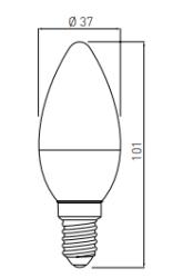 Bombilla Lumiere Decor LED ovalada E14 blanco neutro 3000K cristal transparente 37mm - Juego de 7