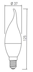 Bombilla Lumiere Decor vela LED E14 blanco frío 4000K cristal transparente 37mm - Juego de 6
