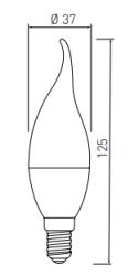 Bombilla Lumiere Decor vela led E14 blanco frío 4000K cerámica 37mm - Juego de 2