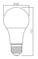Bombilla Lumiere Decor LED redonda E27 blanco frío 4000K Blanco brillante 60mm 9.5W - Juego de 6