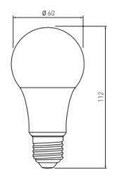 Bombilla Lumiere Decor LED redonda E27 blanco frío 4000K blanco brillante 60mm 10W - Juego de 2