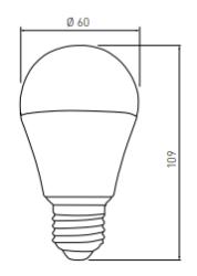 Bombilla Lumiere Decor LED redonda E27 blanco neutro 3000K blanco brillante 60mm 12W - Juego de 2
