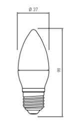 Bombilla Lumiere Decor LED ovalada E27 blanco neutro 3000K blanco brillante 37mm - Juego de 6