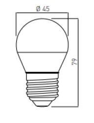 Bombilla Lumiere Decor LED redonda E27 blanco frío 4000K blanco brillante 45mm - Juego de 6