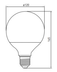 Bombilla Lumiere Decor LED redonda E27 blanco frío 4000K blanco brillante 120mm 18W - Juego de 2