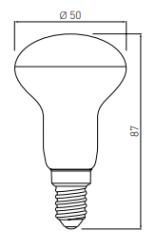 Decor Lumiere seta lámpara led E14 blanco neutro 3000K Claro 50mm - Juego de 5