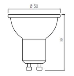 Decor Lumiere foco LED GU10 luz diurna 6400K claro 50mm 1W - Juego de 4