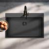 OUTLET - Minor damage Pure.Sink Luxion PVD Large Black Sink 78x50 cm Tapwing with Drilled Hole Bench PLX7850T-63