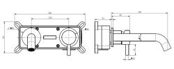 Aquanello Eterna volledig RVS 2-gats Inbouw Muur Wastafelmengkraan ET-W-1-02
