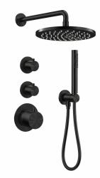 Aquanello Eterna Thermostatische Inbouw Doucheset 20 cm Regendouche Mat Zwart ET-S-SET1-1-10