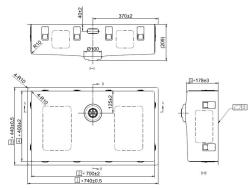 Pure.Sink Exclusivo grote Koperen spoelbak 70x40 cm 10mm radius onderbouw, vlakinbouw en opbouw